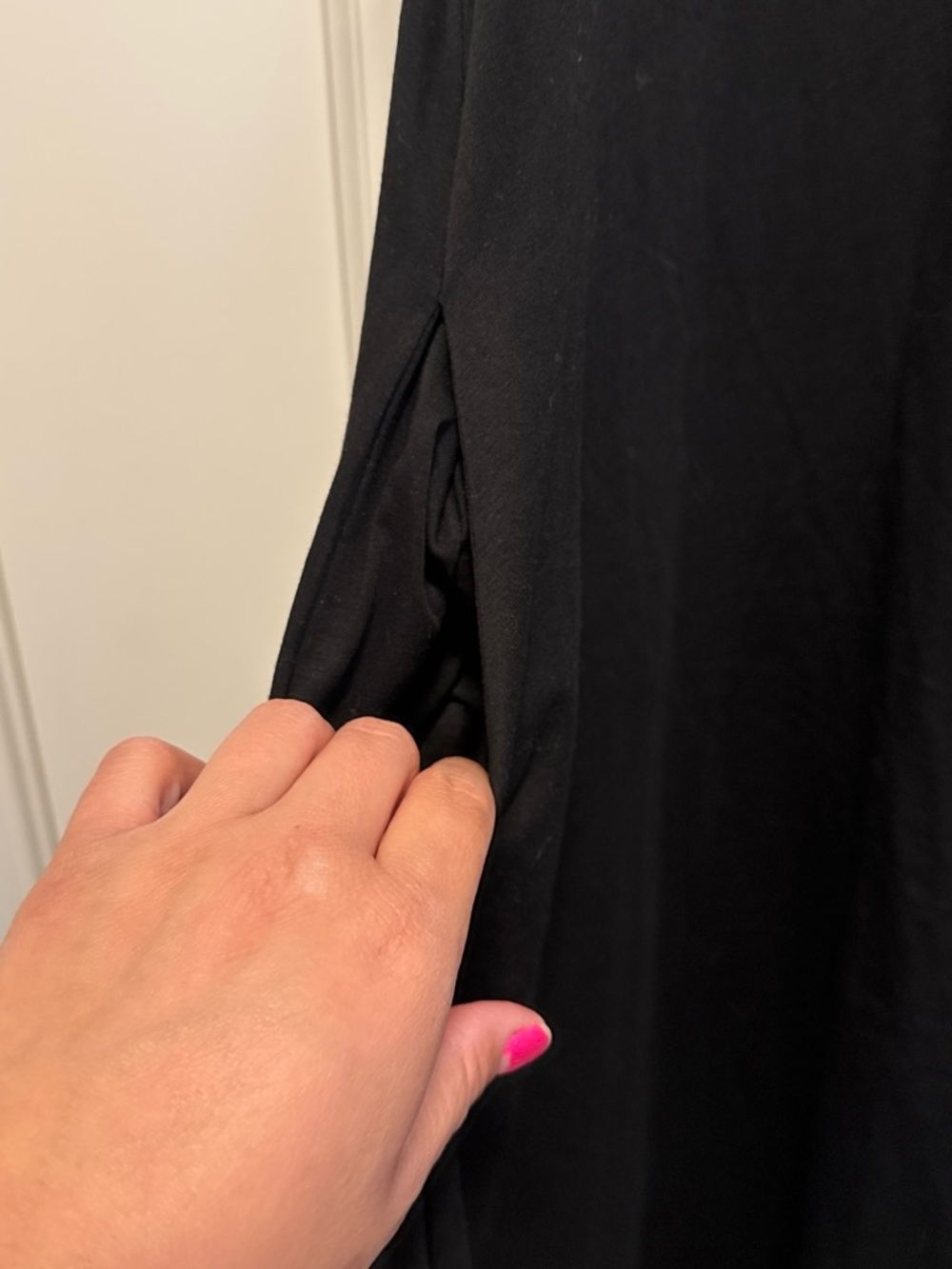 Black V-Neck Tie-Dye Hem Maxi Dress - Picture 4 of 5